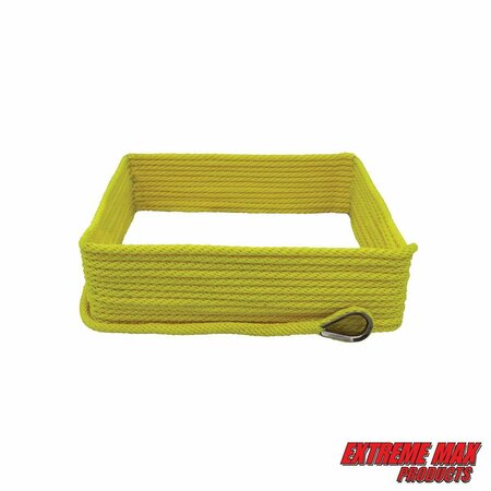 EXTREME MAX Extreme Max 3006.2642 BoatTector Solid Braid MFP Anchor Line with Thimble - 3/8" x 50', Neon Yellow 3006.2642